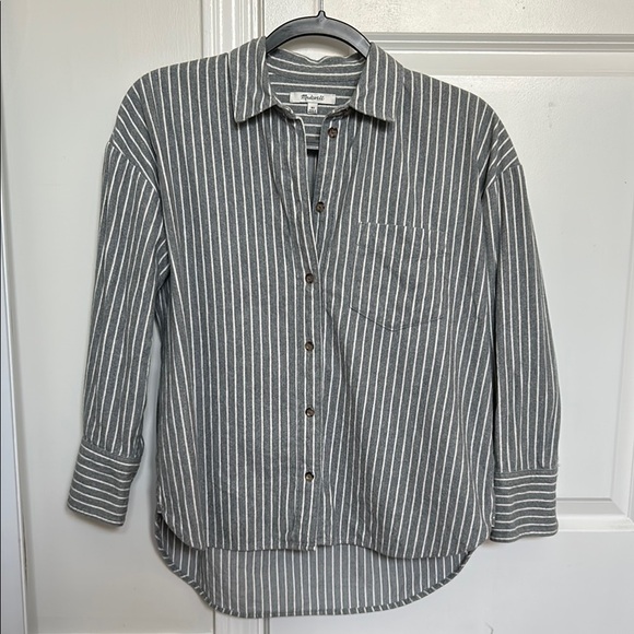 Madewell Flannel Westward Shirt in Stripe - Picture 5 of 7